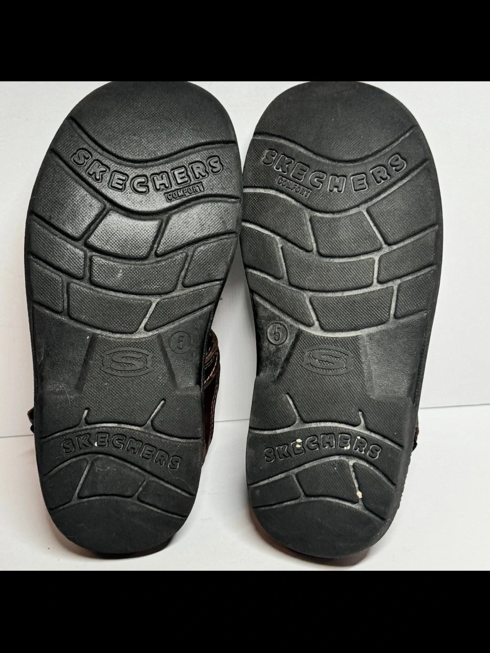 Vintage Skechers Kids Sz 5 Dark Brown Leather Fisherman-Style Sandals 90s